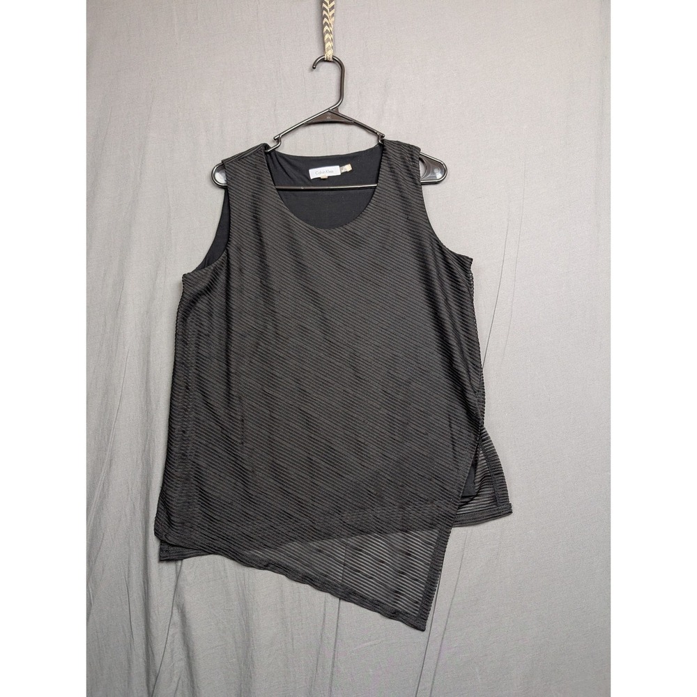 Calvin Klein‎ Sleeveless Blouse Black Womens Size Large